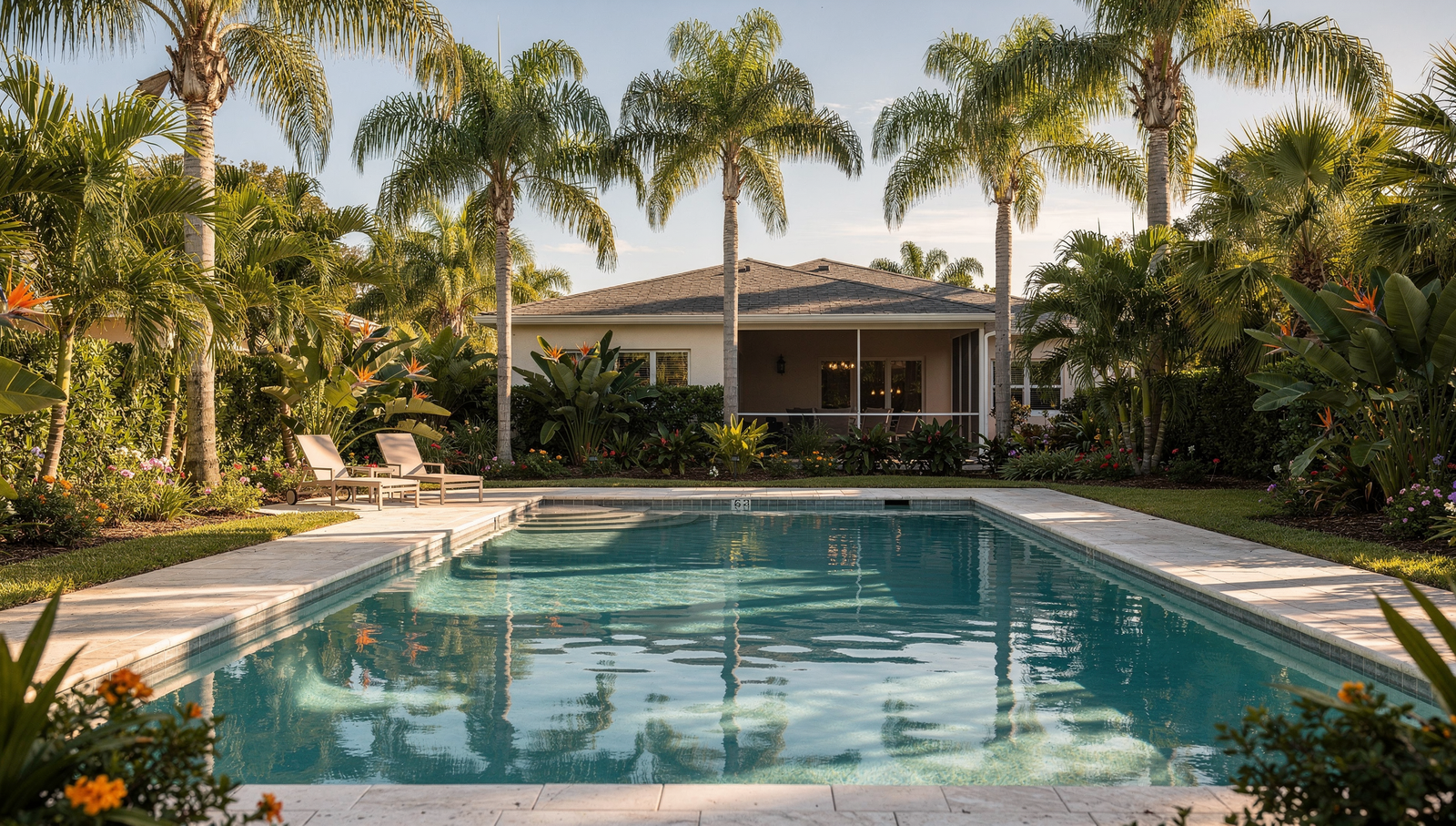 Private backyard pool at a Citrus Springs home for sale